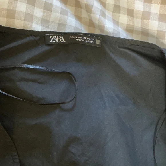 Zara Elegant Black Blouse with Statement Bow - Picture 2 of 4